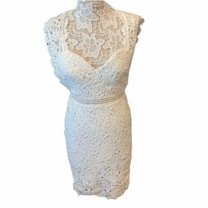 Entry white lace dress sz L